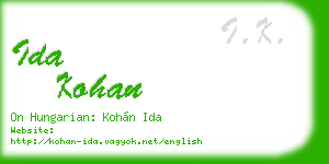 ida kohan business card